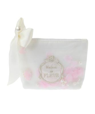 Maison De Fleur Marie Petal Pearl Pouch, Off-White, Women's