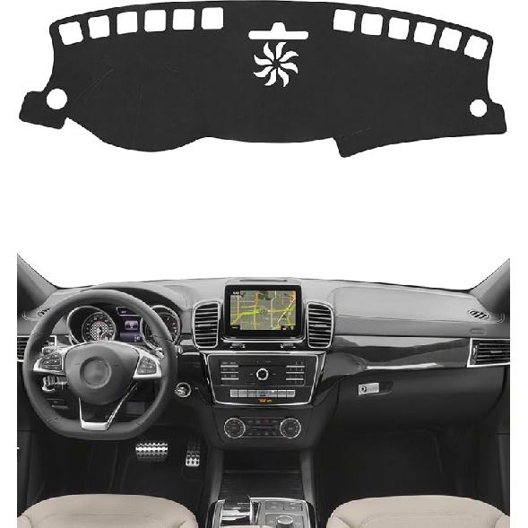BIBLOZ Dash Cover For Toyota Sienna 2004-2010 Accessories Black Flannel Dashboard Cover Mat Car Dashboard UV Sun Protection