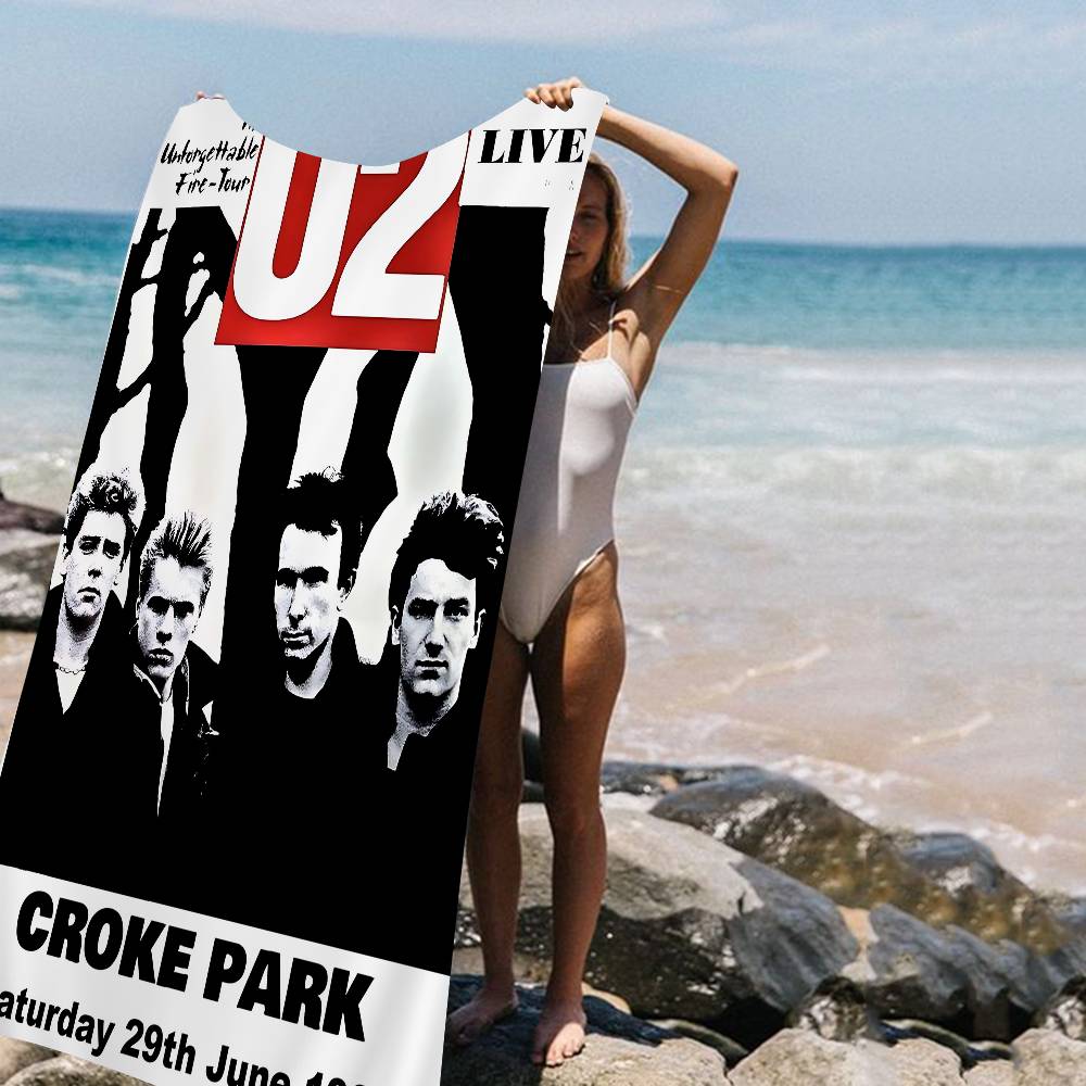 

Band U2 Cool Beach Towel Colorful Bath Towels for Girl Microfiber Quick Dry Sand Free Beach Yoga Spa Gym Pool W30*H60(CM)