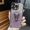 Electroplated Glitter Butterfly Stand Case for Apple 13/14/15/16 PRO Phones, Drop-Proof, Four-Corner Protection