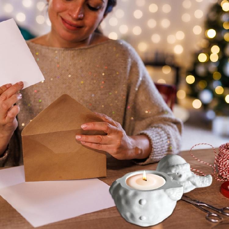 Snowman Shaped Concrete Jar Silicone Molds Snowman Candle Cup Silicone Molds for Epoxy Resin Cement Candle Holder