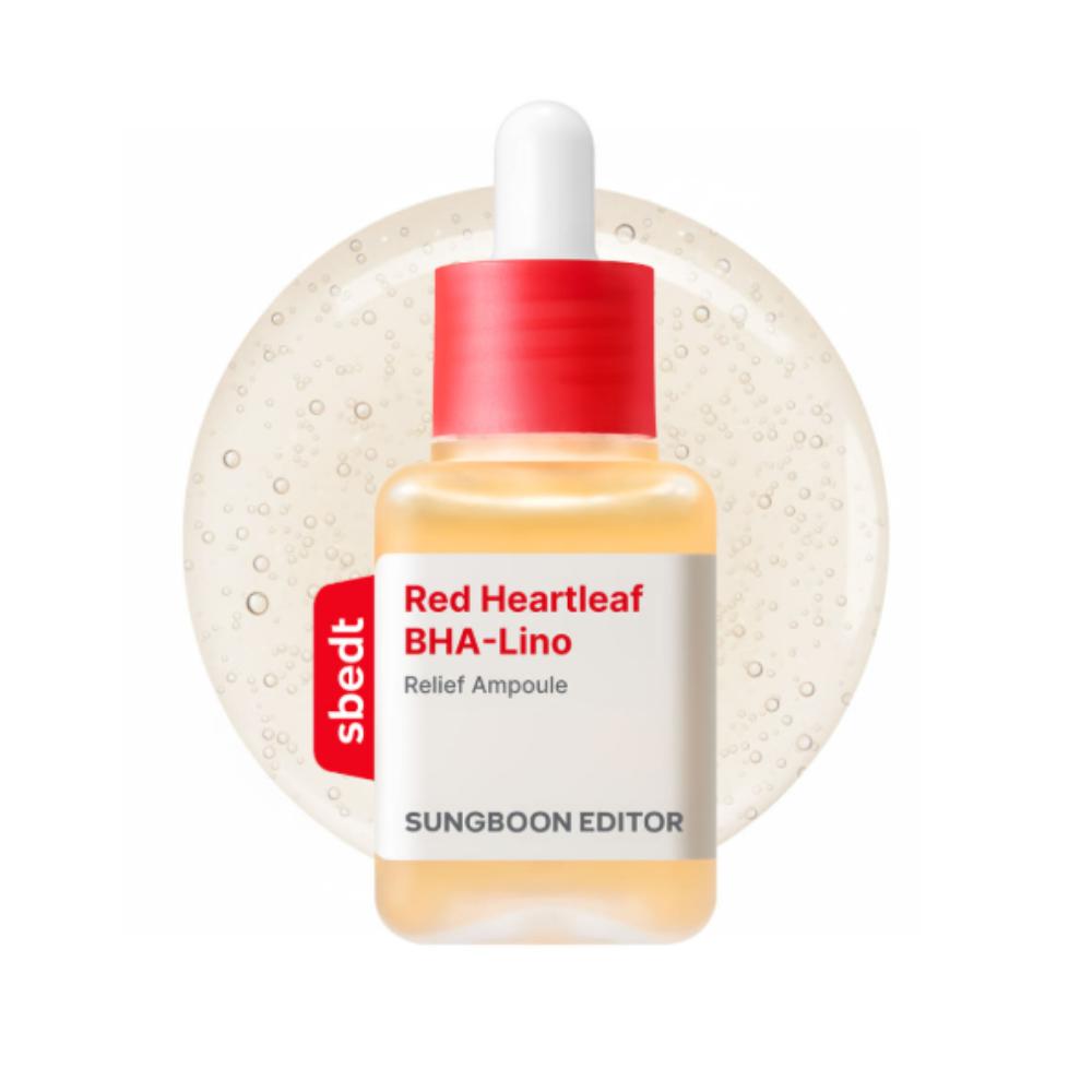 SUNGBOON EDITOR Red Heartleaf Acne Soothing Cica Ampoule 40ml | Intensive Calming & Trouble Care for Sensitive Skin