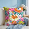 Spotted Rooster Flower Cushion Cover Short Plush Soft DoubleSided Printing Pillow Case Cozy Sofa Bedroom Home Decor Gift
