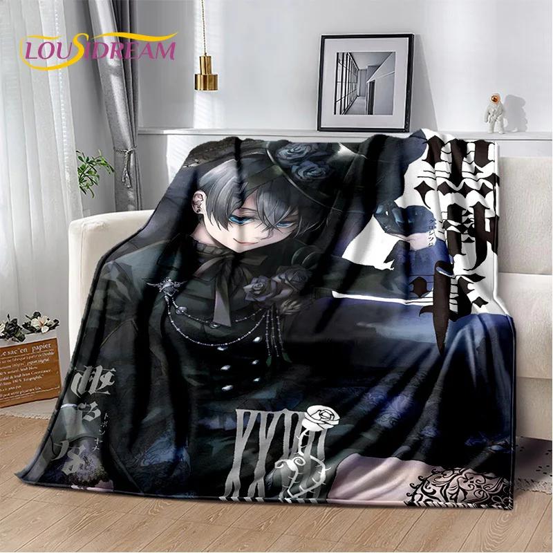 Cartoon Black Butler Anime 3D-Decke, weiche Überwurfdecke für Zuhause, Schlafzimmer, Bett, Sofa, Picknick, Reisen, Büro, Ruhebezug, Decke für Kinder