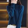 Women's Cashmere Half Turtleneck Sweater: Loose and Slim-Fit, Perfect for Layering In Autumn and Winter