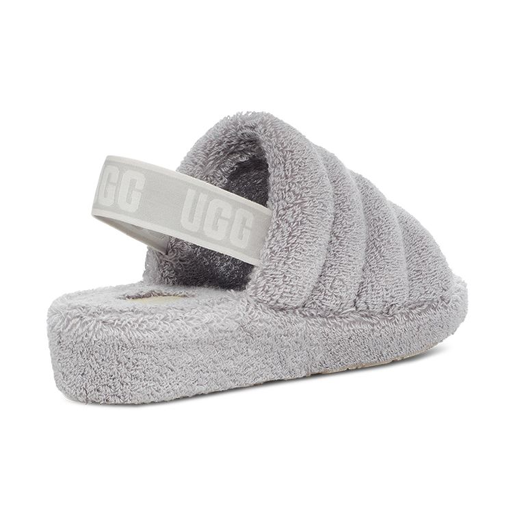 UGG Fluff Yeah Fabric Lightweight Comfortable Furry Fashion Slippers Women Slippers Metallic-Gray 1127116-MGR