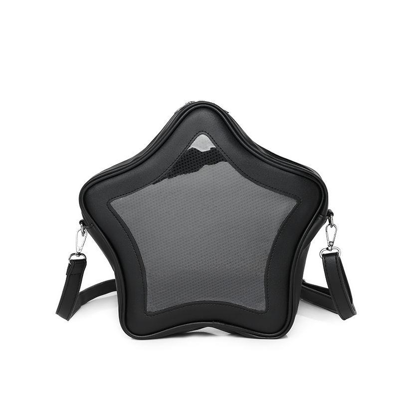Wudong Shop's original cute and transparent two-dimensional messenger five-pointed star bag female [star fudge]