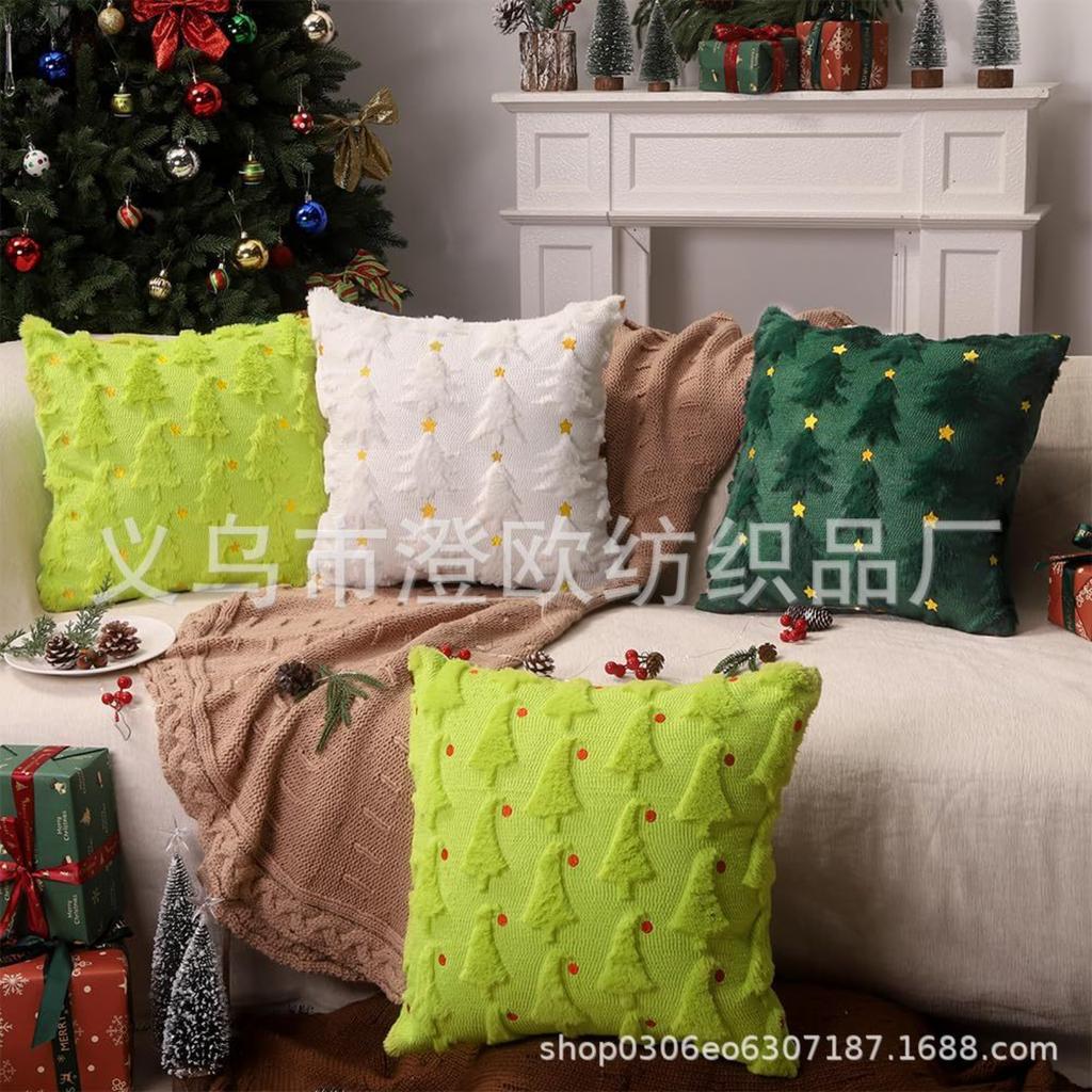 Plush Christmas Tree Cover 4545cm Single-Sided Decorative Throw Pillowcase for Holiday Home Decor