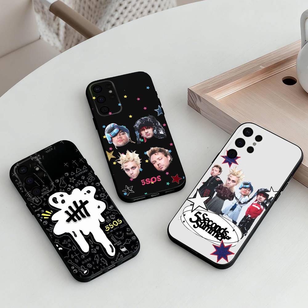 5 S-Seconds of S-Summers 5SOS Phone Case For Samsung S25,24,23,22,30,21,10,9,Ultra,Plus,Lite,FE,4,5 G Soft Black Case