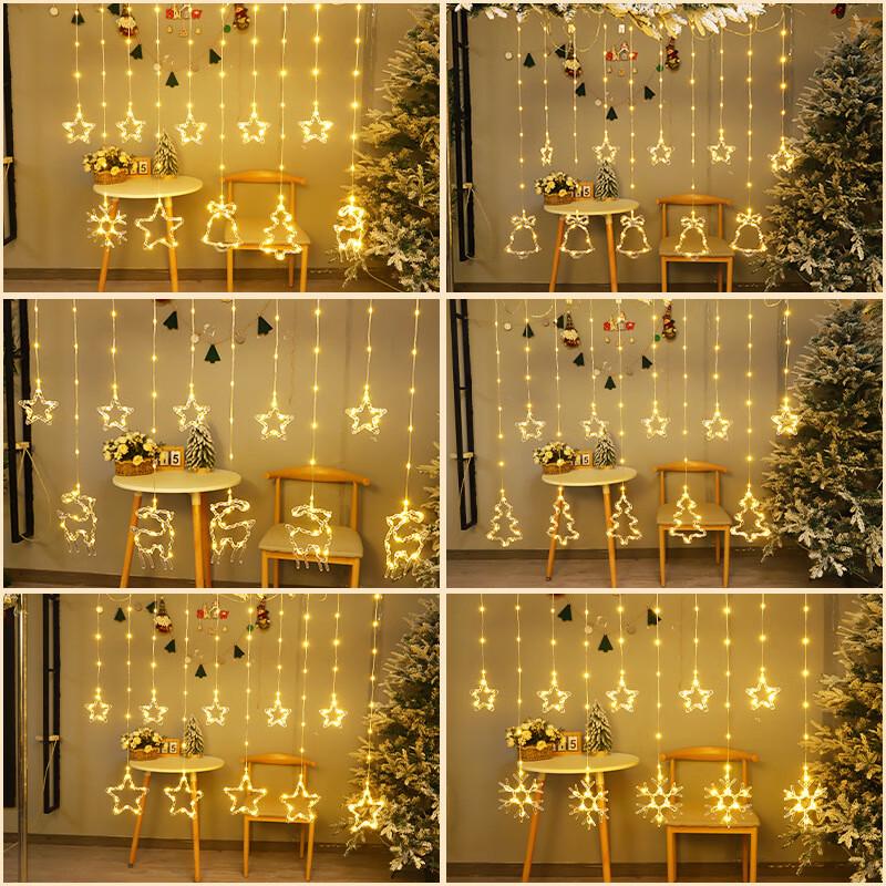 Snowflake Christmas Curtain String Lights