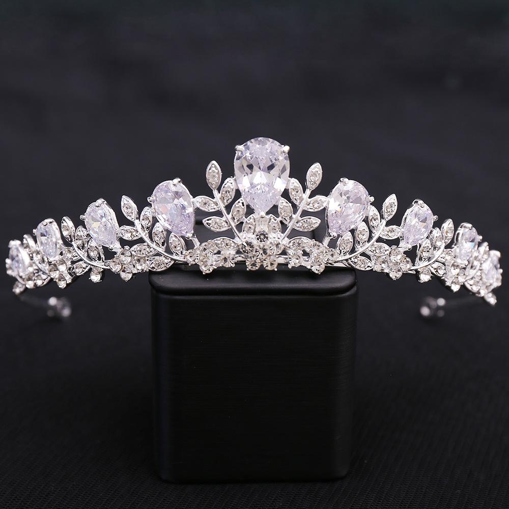 Crystal Zirconia Tiara - Luxury Wedding Crown for Bride Queen Princess