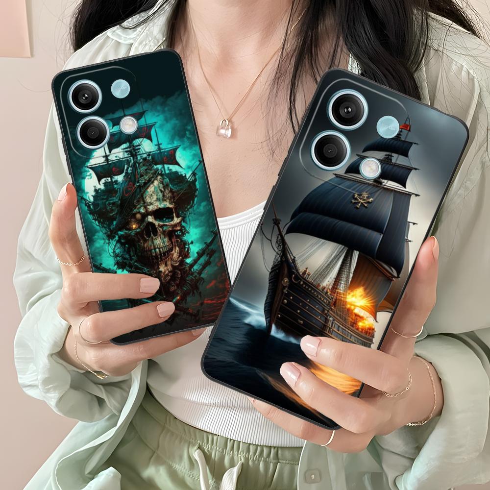 Pirate Corsair Mobile Phone Case for Xiaomi Redmi Note 14 13 12 11 S Pro Plus 4G 5G Colorful Printing Cover Cellphones Cover