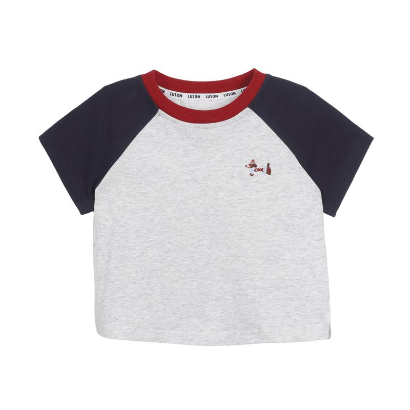 

LUSON Baby Boy 2025 New Raglan Contrast Long Sleeve T-shirt 110