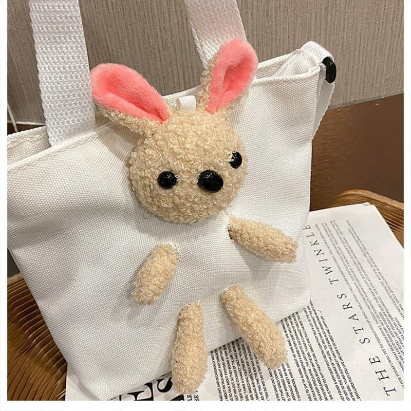 Søt Sommer Ny TikTok Viral Tegneserie Bjørn Lerretspose Jenter Skulderveske Crossbody Veske Trendy