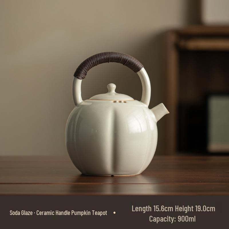Clay Tea-Boiling Set: Charcoal Stove & Side-Handled Pot for Outdoor & Household Use.