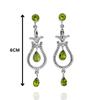 925 Sterling Silver Peridot Drop Earrings – Natural Green Gemstone Vintage Style Long Dangle Earrings for Women, Peridot Earrings