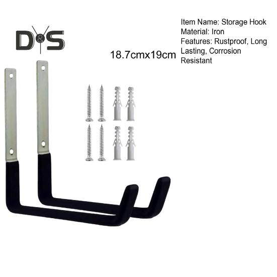 1/2 Stück Hochleistungs-Wandhaken Starke Tragfähigkeit Rostfrei Einfache Installation Garagenaufbewahrungshaken Wandmontierte Racks