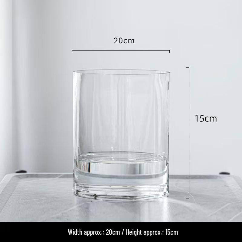 Elegant Transparent Glass Vase for Home Décor – Large Straight Tube Design for Floral Arrangements