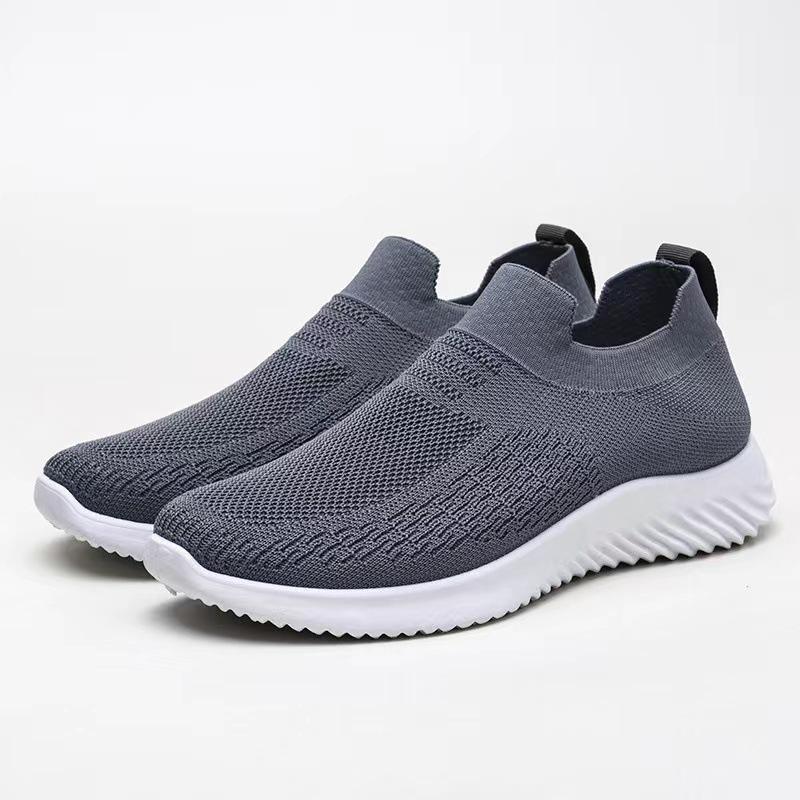 2025 spring and summer models, one-pedal casual shoes, flat-heeled shoes, men's foreign trade models, men's shoes, socks, fly-woven breathable spor