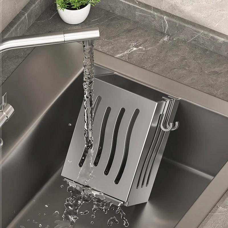 Kitchen Utensil Rack-Multifunctional Draining Chopstick Holder,Wall-Mounted or Freestanding Cutlery Storage Box, Plastic