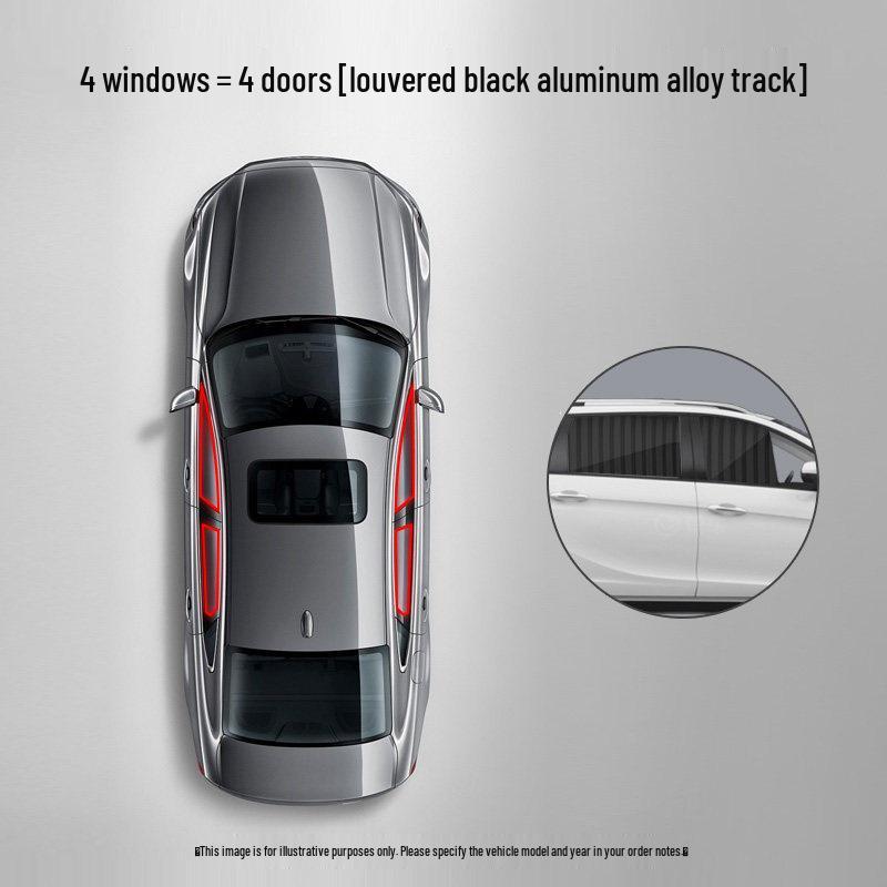 Cloud Realm Dual-Track Vehicle Sunshade Curtains for Privacy & Heat Insulation