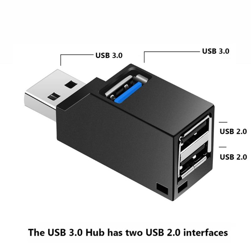 Portable USB Adapter Extender 1 To 3 Ports USB3.0 Splitter Connect Multiple Devices To PC or Laptop Phone