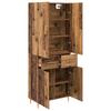 Wall Mounted Highboard Reclaimed Wood Look 69.5 x 34 x 180 cm Engineered Wood