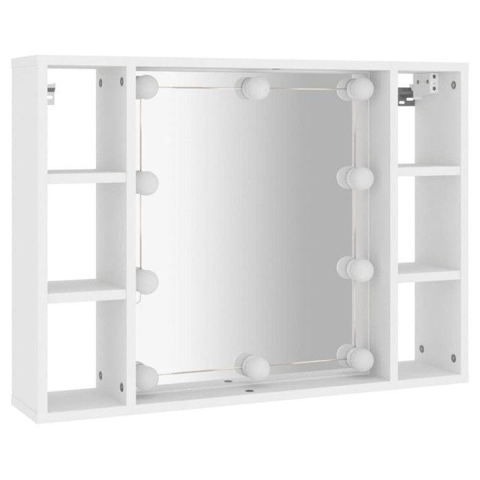 Armoire à miroir - vidaXL - 76x15x55 cm - LED - Bois d'ingénierie - Salle de bain