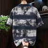 Men's Plus Size Tie-Dye Striped Polo Shirt, Casual Short Sleeve Top (5XL-11XL)
