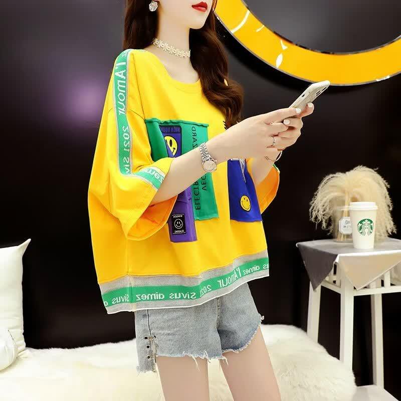 La Chapelle Women s Patchwork Short Sleeve T-Shirt 2XL