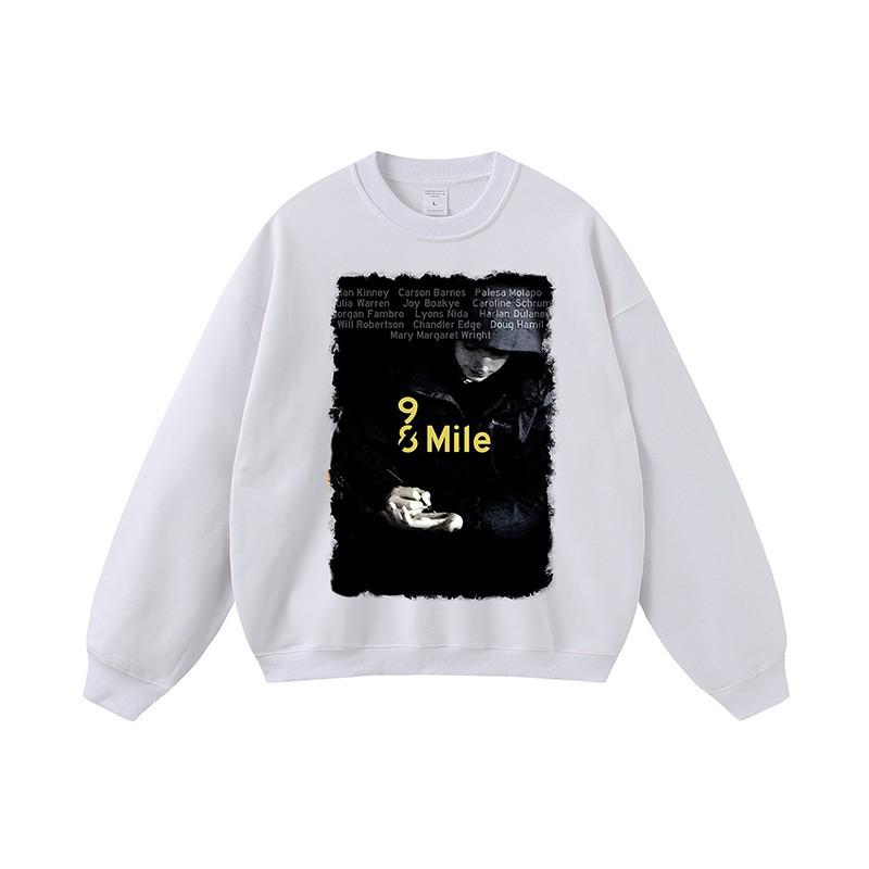 Mens Oversized Streetwear Hoodie With Direct Print Graphic Cotton Sweatshirt Loose Fit Washed Effect 420g