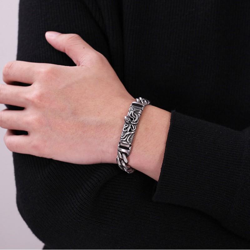 European American Trendy Octopus Skull Aromatherapy Men's Bracelet Made Of Stainless Steel Material With Long-lasting Fragrance Versatile Accessories