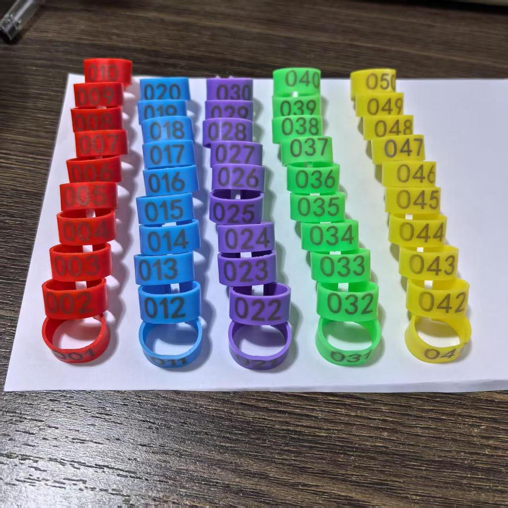 Poultry Marking Laser-Engraved Colored Leg Rings with Open Buckle