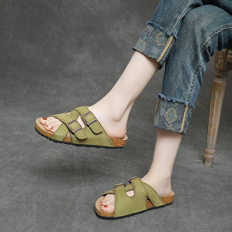 Fashion 3cm Weave Cow Suede Genuine Leather Shoes Flats Platform Wedge Summer Women Slip On Peep Toe Luxury Mary Jane Sandals