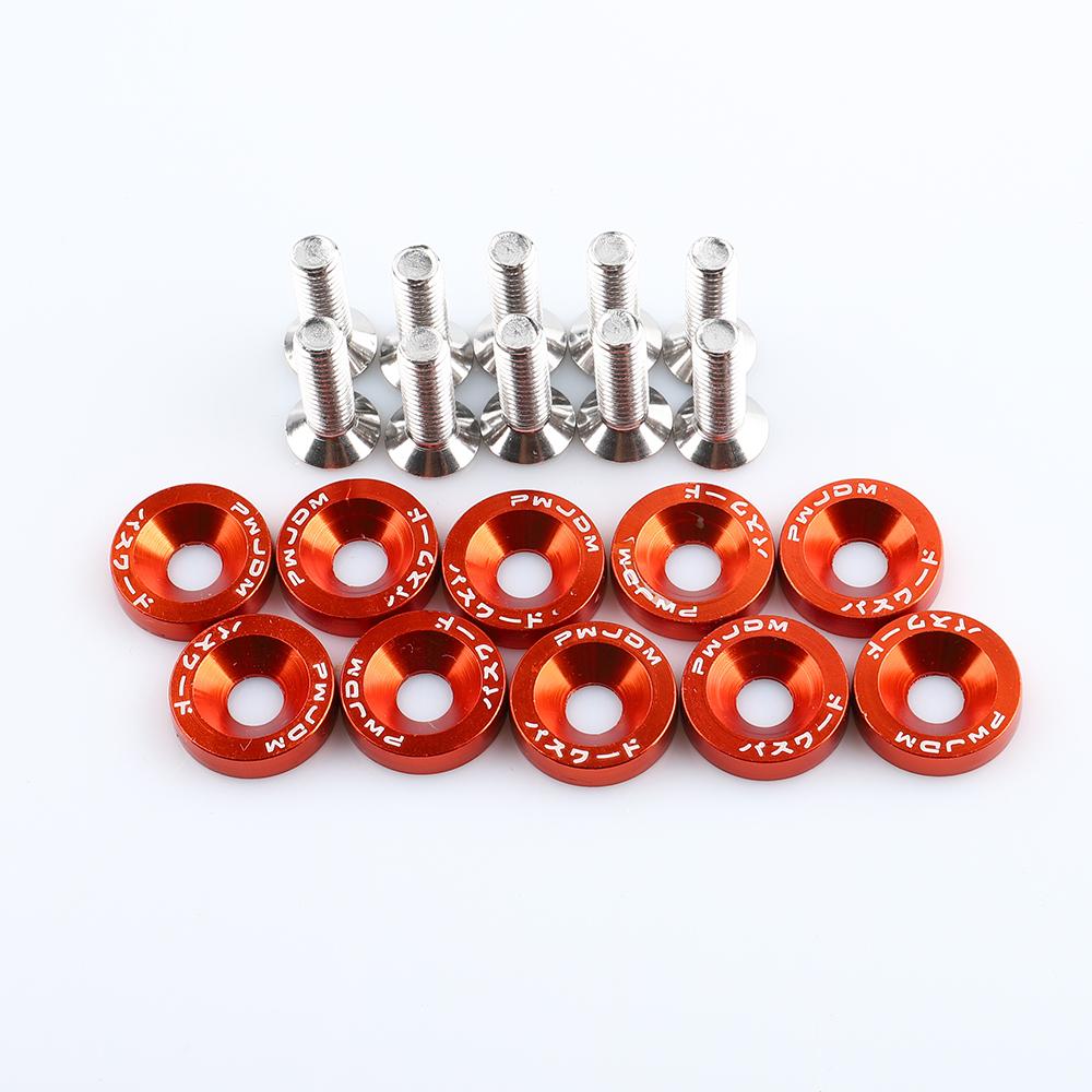 Aluminum Fender Washers Bolt Fender Washer License Plate Bolts M6x20 10Pieces/pack