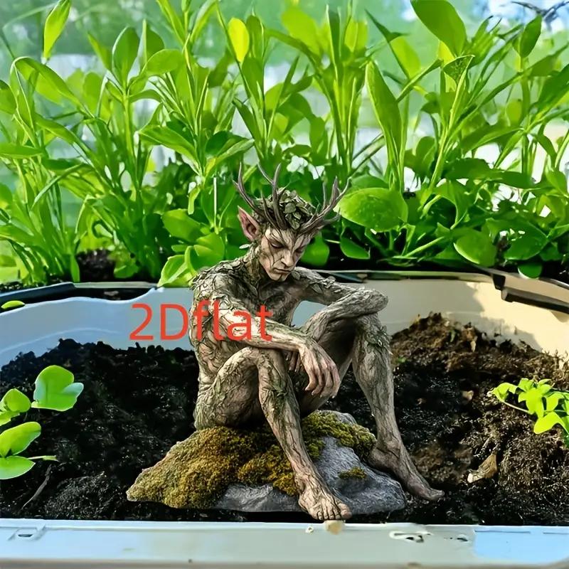 1pcs Lonely Green Elf Garden Decorative Pile, Imaginative Outdoor Sign Decoration, Suitable for Outdoor Lawn and Terrace