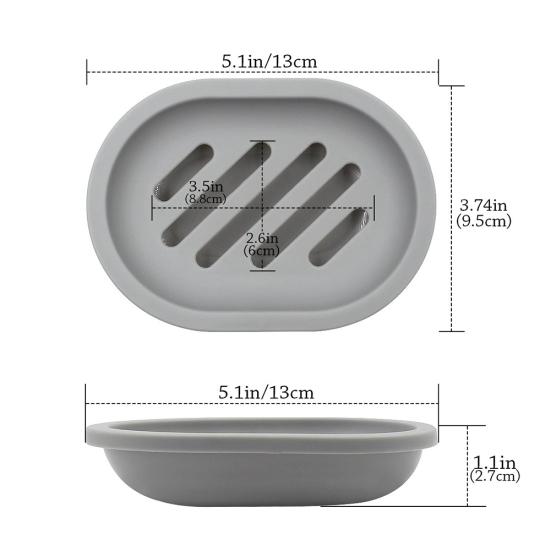 Home Bathroom Shower Soap Dish Storage Tray Holder Plate Rack Plastic Drain Box