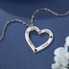 Personalized Necklaces Women Stainless Steel Heart Pendant Engraved 4 Names Diy Birthstones Custom Jewelry Anniversary Souvenir GiftTrendy Necklaces
