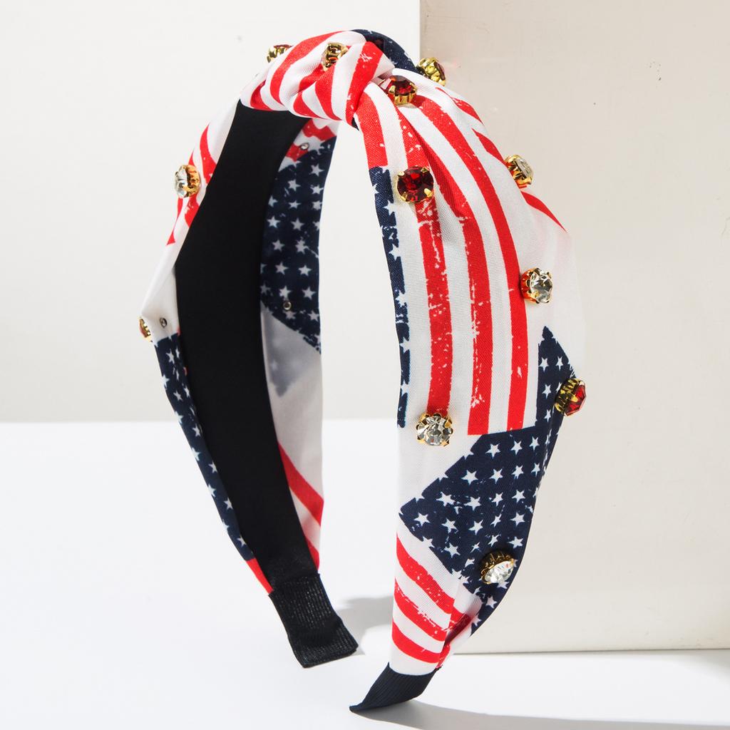 New Style Hairband Featuring Creative Five-pointed Star Pattern, with Striped Star Fabric Hair Accessory for The Head