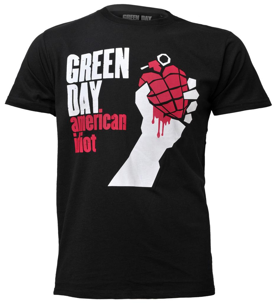 Green Day T-Shirt American Idiot Lizenziertes Albumcover Schwarz Neu