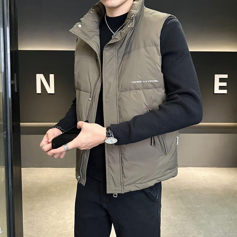 Style Down Vest Wear Light Casual Fashion Stand-Up Collar Men's Short Jacket