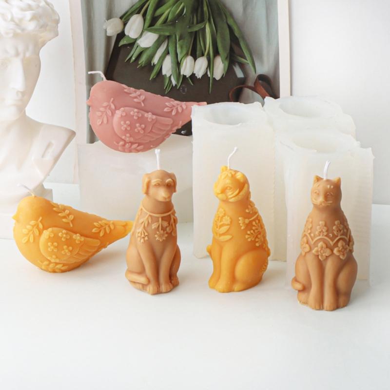 Candle Making Silicone Moulds Crafting Moulds Animal Shape Soap Moulds Silicone Texture Ornament Moulds for Hand-Making