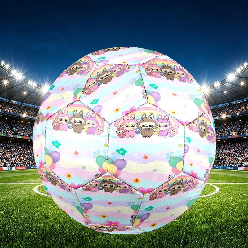Labubu Print Size 5 Soccer Ball, PU Wear Resistant Football for Match Training and Daily Practice, Birthday Gift for Soccer Fans