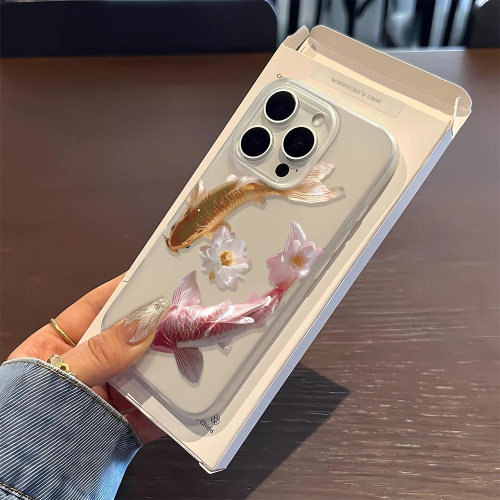 Full Screen Goldfish Shark Phone Case For IPhone 16 15 14 Pro 15 Plus 13 12 11 17 Pro Max Air 14 Plus Soft Silicone Cover Shell