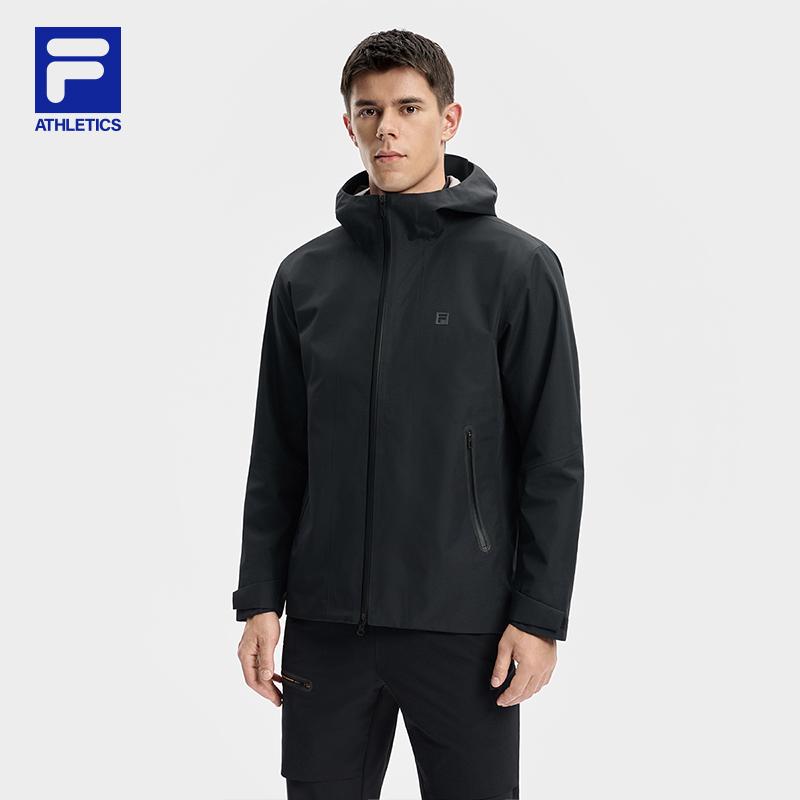 FILA Fitness Solid Color Loose Fit Fashion Outdoor Sports Versatile Detachable Two-Piece Waterproof Windproof Breathable Warm Jacket A11M541704FBK