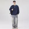 Men's 2025 Autumn/Winter Fleece-Lined Round Neck Sweatshirt - Casual, Loose, High-End Texture, Thick Long Sleeve Top