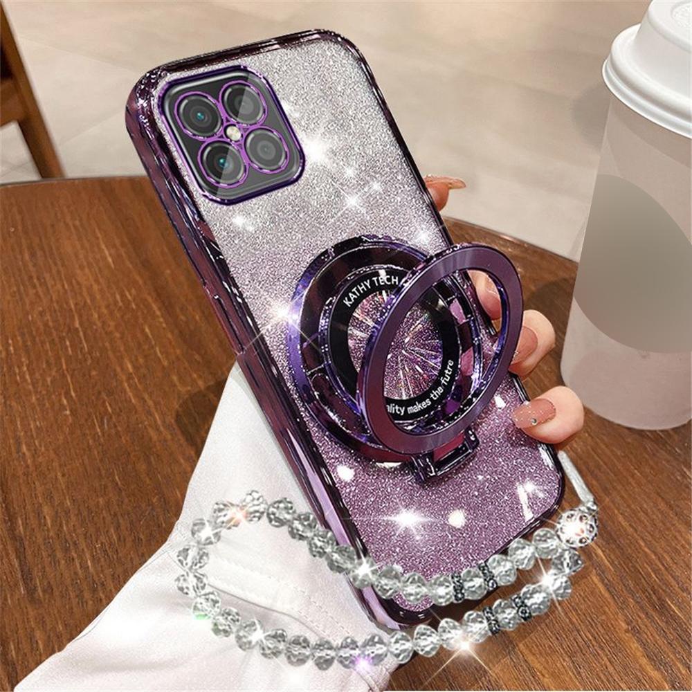 Crystal Bracelet Glitter Bracket Phone Case For Xiaomi POCO X7 14T Pro Redmi Note 14 Pro Plus 14C 4G 5G Soft Silicone Back Cover