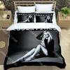 Fashion Music Singer Avril Lavigne Bedding Set Single Twin Full Queen King Size Bed Set Kids Bedroom Duvetcover Set