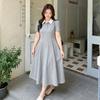 College Style Age-reducing Polo Collar Dress 2026 Summer Large Size Women's Clothing Waist and Thin Long Short Skirt 234421