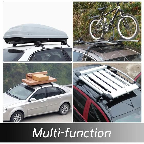 2Pcs Car Top Luggage Rack Car Roof Lockable Luggage Cross Bars Carrier 1m Aluminum Roof Racks Universal Use for 4 or 5 Door Cars